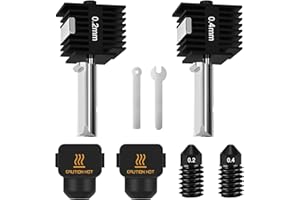 Esclusivo Kit Hotend Hossom 2 Pezzi per Bambu Lab A1 / A1 Mini - Upgrade Prestazioni con Ugelli 0.2mm e 0.4mm | Ricambio Completo Testina Stampa e Blocco Riscaldante per Stampanti 3D Bambulab
