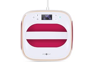 HTVRONT Heat Press Machine for T Shirts, 10" x 10" Portable Press Machine, Fast Heat-up Iron Press Heat for Sublimation and HTV Vinyl Shirt Press Machine for Hat, Bags, Heating Transfer Projects (Raspberry)