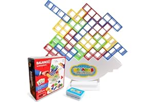 SUCETOY 48Pcs Tetra Tower Balance Game Age 3-8 Boys Girls Tetra Tower Stacking Game for 3-8 Year Old Toddler Montessori Tetra Tower Balance Game for 4 5 6 7 Boys Girls Toys Gifts for 3-8 Boys Girls Toddler