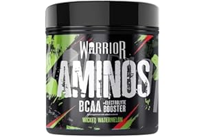 Warrior Aminos + Electrolyte Powder 360g - Amino Acid (BCAA) Hydration Formula for Performance & Recovery - Supplement for Intra or Post Workout - 30 Servings (Wicked Watermelon)