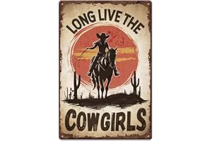 SUPERDANT Plåtskylt Med Motivet Plåtskyltar Retro Western Cowgirls Long Live The Cowgirls Plåtskyltar Western Metallskyltar V
