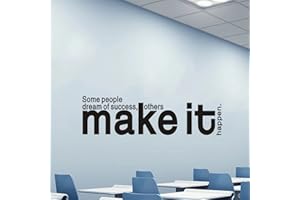 ANFIGURE Office Wall Stickers, Inspirational Wall Decals, Quotes Men Motivational Teamwork Gym Garage School Classroom Bedroom Home Family Wall Decor, Some People Dream of Success Others Make it Happen 25"X7"