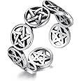 Yellow Chimes Rings for Women Silver Toned Star Symbol Ring Steel Adjustable Finger Ring for Men and Women., Metal, No Gemstone