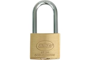 Amig - Cadenas de sécurité - 2 clés incluses - Arc long - Laiton et arc en acier traité - Pour casier de gymnase, portes, armoires, valises, sacs à dos - Double fermeture - Largeur : 30 mm.