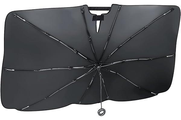 Parapluie Pare Soleil Voiture,Parasol de Pare-Brise pour Voiture,Pare Soleil Soiture Avant Pliable Blocage des UV et de la Chaleur pour la Plupart des Voitures (80cm*140cm)