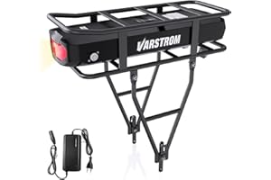 Varstrom 36V 20.8Ah Rear Rack Battery Pack with Charger & USB Port, Lithium 36V Ebike Battery for 250W 500W 750W 1000W 1500W 2000W 3000w Bafang Ebike Conversion Kit