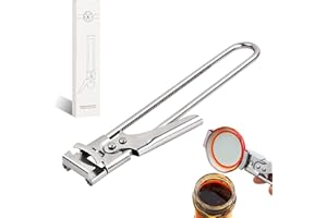 Anseom Deckelöffner, Edelstahl Glasöffner Einstellbare Glasöffner Manueller Marmeladenglasflaschen-Dosenöffner für Senioren Arthritis Sicherheits Dosenöffner Küchenhelfer - Silber