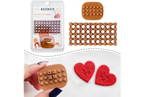 ‎KEOKER Keoker Buchstabenstempel für Ton – Töpferstempel für Ton mit doppeltem kleinem Alphabet, auch als Keksstempel Buchstaben & Ton Buchstaben Stempel