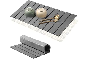 VERTRINIX Alfombrilla Escurreplatos - Alfombra Escurreplatos Plegable para Fregadero Escurridor de Platos Absorbente Piedra de Alta Absorción y Secado Rápido para Cocina (Gris Oscuro, 60x40cm)