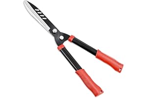 ONESTO 10” Carbon Steel Heavy Duty Hedge Shears – Garden Hedge Shear Clippers for Precision Cutting & Trimming of Bushes, Shrubs, and Hedges - Steel Handle with Comfortable ABS Grip