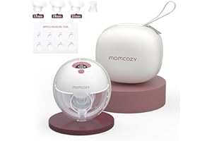 Momcozy M5 Sacaleches Eléctrico Manos Libres, Extractor de Leche Portátil de Boca de Bebé Brida de Doble Sellado con 3 Modos y 9 Niveles, Sacaleches Manos Libres, 24 mm (1, Rojo)