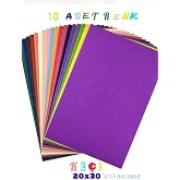 Renkli Ke&ccedil;e 20x30 Cm 10 Renk 180 Gr İnce Etkinlik Hobi İ&ccedil;in Kansorejen Madde i&ccedil;ermez
