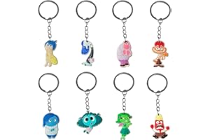 Zmrkqw Portachiavi, 8 Pezzi PVC Portachiavi ad Anello e Catena da Ragazzo Ragazza, per Porta Chiavi, Cerniere, Zaini, Compleanno Natale bomboniera Festa Bambini Adulti Regalo