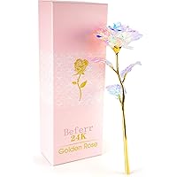 Geschenke zum Muttertag, Beferr 24K Gold Vergoldete Rose, Künstliche Infinity Rosen Blumen, Ewige Rose Geschenk für Sie…