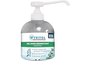 WYRITOL - Gel hydroalcoolique - Désinfectant mains - Antibactérien et virucide - Formule naturelle - 70,2% Ethanol - Parfum eucalyptus - 300 ML - Fabrication française