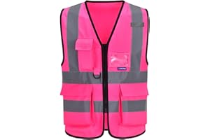 AYKRM 21 Farben Sicherheitsweste Warnweste Reflektierendes WarnschutzWeste Warnweste mit Reflektorstreifen mit Reißverschluss und Taschen Arbeitsweste