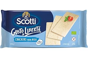 Riso Scotti - Crackers di Riso 100% Senza Glutine Bio - Snack Salati Biologici - 8 Porzioni Singole