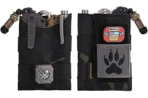 ‎VIPERADE VIPERADE VE9 Ultra Slim Lightweight EDC Multitool Pouch Organizer Multifunktion Durable Nylon Tool Pocket Pouch für Taschenlampenhalter, Stifthalter, Werkzeugscheide Messerscheide(Schwarze Camouflage)