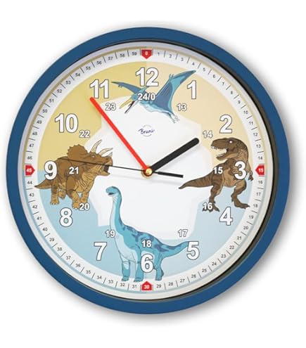 CreaDesign T-Rex Wanduhr Kinderzimmer - Personalisiert Mit Name
