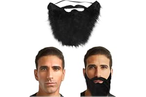 QIZHIQIAMY Falscher Bart Kostüm Schwarz Vollbaet Fake Beard Künstlicher Falsche Bärte Vollbart, Schnurrbart, Zwergenbart Kostüm für Erwachsene, Kinder Halloween, Karneval Cosplay Zubehör