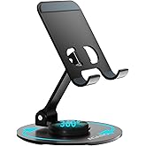 AGARO Revolving Mobile Stand – 360° Rotating & Adjustable Phone Holder with Adjustable Height & Angle, Foldable, Sturdy Metal