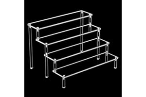 Sarsumir Soporte de Exhibición de Acrílico 4 Niveles Transparente Expositor para Exhibición de Figuras Cupcakes Postres（30x26x20cm）