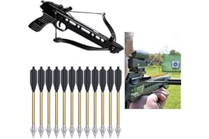 HHORB 6.3 Inch Aluminium Crossbow Bolts Arrows with High Impact Bolts 50-Pounds And 80-Pounds, for Mini Crossbow Hunting Pistol Precision Target Arrow Archery,36 PACK - Not Contain Crossbow