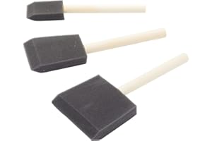 Fit For The Job Lot de 3 pinceaux en Mousse pour la Peinture, Les activités artistiques et manuelles, l’Application de Colle, de Vernis, de Laque, lasure pour Bois, pinceaux éponge, Pinceau éponge