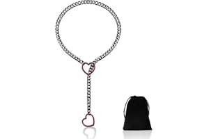 Yamobi Łańcuszek z zawieszką w kształcie serca, regulowany, ze stali nierdzewnej, z okrągłym pierścieniem w kształcie serca, metalowy łańcuszek w kolorze czarnym, dla dziewcząt, na urodziny, rocznicę