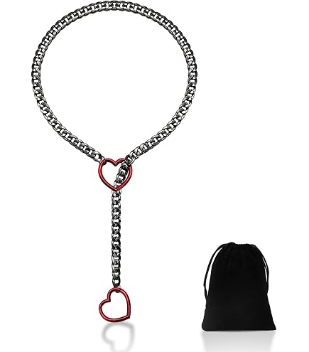 Collana Gotica A Y Con Cuore E Catena Cubana - Girocollo Regolabile 60 Cm In Acciaio Inox E Lega, Stile Punk Vintage Per Donna