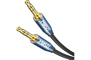 MillSO Kabel audio jack 3,5 mm 2 m 3,5 mm jack na 3,5 mm jack stereo kabel AUX do głośników Bluetooth, domowych/samochodowych urządzeń stereo, słuchawek i innych urządzeń audio 3,5 mm