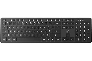 Mobility Lab – ML313986 – Clavier sans Fil Premium pour Windows – Récepteur USB et USB-C, Frappe précise, Touches Plates et silencieuses, Pavé numérique, Disposition AZERTY FR – Noir