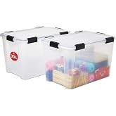 Iris Ohyama, 2'li set hava ge&ccedil;irmez saklama kutusu &ndash; All-Weather AT-LD &ndash; plastik, şeffaf, 2 x 70 l, U 59 x G 39 x Y 38 cm