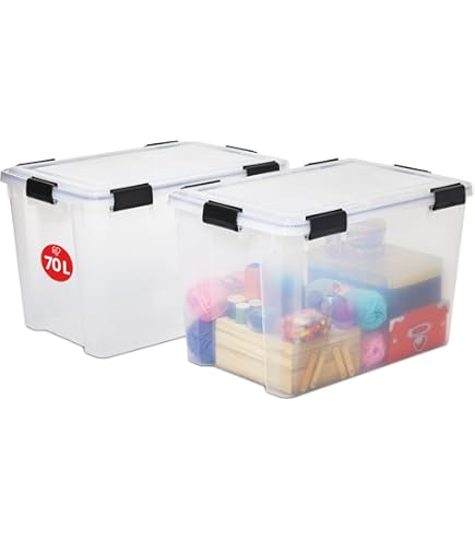 SmartStore storage boxes 32l (4 pieces), reinforced, transparent, 10 year warranty, food safe, clip closure, stacking and nesting able, BPA-free l50 x w39 x h26cm