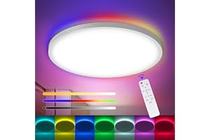 Lamptobe 30CM LED Ceiling Light for Bedroom with Remote Control | 24W 3200LM Dimmable IP54 Bathroom Light | 3 CCT RGB Backlight Ceiling Lights for Kitchen Hallway Living Room Kids Room