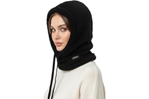 JazRvr Kapuzenschal Damen 2-in-1, Weiche Fleece Schalmütze mit integriertem Schal, Atmungsaktiv & Warm, Für Spaziergänge, Einkäufe und Reisen
