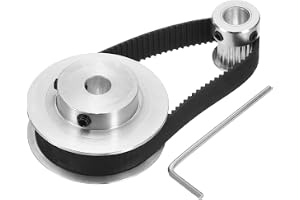 QUARKZMAN GT-2 Synkronhjul 20&60 Tänder 8mm Hål Kuggremskiva | Längd 200 mm bredd 10 mm, för 3D-skrivare CNC-maskin, 20-60T-8B-10, aluminiumlegering, med rem