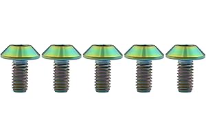 Ruifu M6 Gr5 - Tornillos de titanio para placa de matrícula (5 unidades, 12, 15, 20 mm)