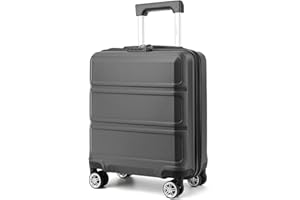 Kono Carry on Suitcase 45x36x20cm ABS Hard Shell Cabin Case Lightweight Hand Luggage Trolley for Easyjet Under Seat (Grey)