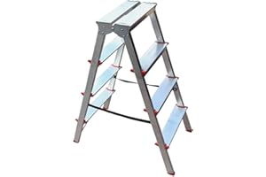 MON MOBILIER DESIGN MTRA Escabeau Double marchepied en Aluminium 4 marches