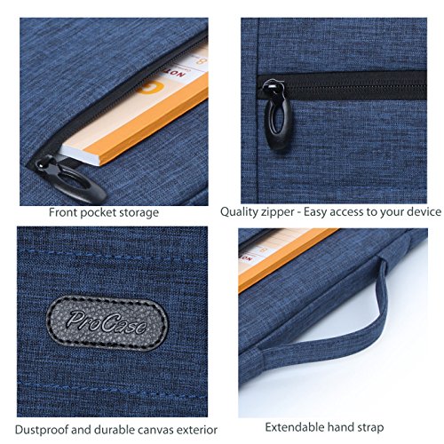 ProCase 14 – 15.6 Zoll Laptop Sleeve Case Cover Tasche für 15 Zoll MacBook Pro / Pro Retina, Sleeve Tasche für 14 15 Zoll Laptop Ultrabook Notebook Chromebook Lenovo Dell Toshiba HP ASUS Acer -Marine - 4