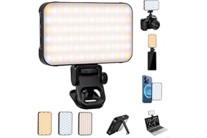 YOHOOLYO Luz para Movil 96 LED Recargable con Clip/Orificio Tornillo de 1/4" Aro de Luz para Movil 2500-9500K Magnética Luz para Teléfono, Portátil para Tablet, Videoconferencia, Youtube, TikTok
