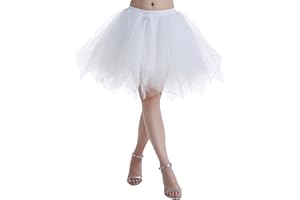 CHICWIND Karneval Damen 80er Puffy Tüllrock Tütü Röcke Tüll Petticoat(MEHRWEG)