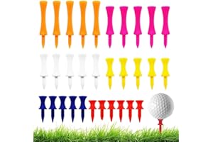 LACHT 30 PCS Kofull Tees de Golf Couleurs mélangées Couvercle Plastique Durable Practise Golf Tee avec tête en Caoutchouc,6 tailles