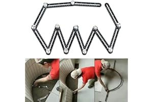 JIRENSH Multi Angle Measuring Ruler Aluminum Alloy, Accurate Measurement, Suitable for Handymen, Construction Workers, Carpenters, Tilers, Craftsmen, 17.5 cm, Black, Folding Ruler