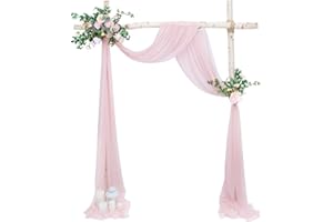 Babenest Wedding Arch Draping Fabric, 1 Panel 31" x 20Ft Dusty Rose Sheer Chiffon Curtain Drapery for Ceiling Ceremony Party Backdrop Décor