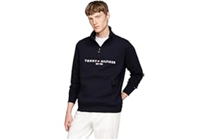 Tommy Hilfiger Hombre Sudadera con Cremallera Mockneck con Media Cremallera