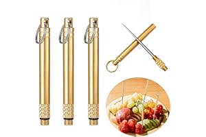 BOBOZHONG Titane Cure-Dents,3 Pièces Portable Toothpick étanche extérieur Porte Cure Dent de Poche Container de Voyage Poche Porte-clés reutilisable Non-Toxique Ultraléger Rust-résistance Anti-Corrosion