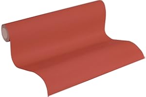 A.S. Création Papier Peint Uni Ethnic Origin Papier peint intissé - 10,05m x 0,53m - Rouge Fabriqué en Allemagne 371785 37178-5