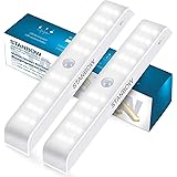 STANBOW Luce LED Sottopensile, Luce Armadio LED con Sensore 30LED, Luce Notturna USB Ricaricabile con Striscia Magnetica Ades